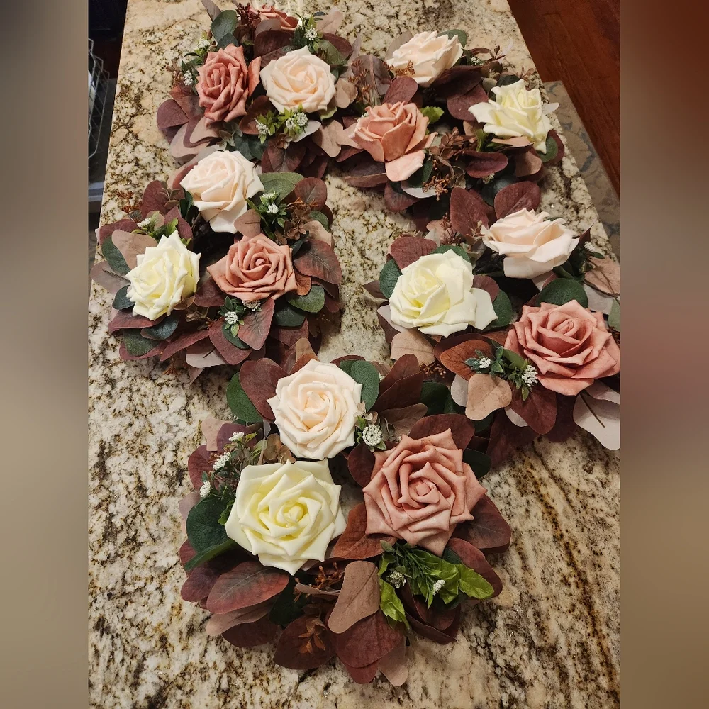 Lings Flowers Centerpiece Arrangement Dusty Rose & Cream Wedding, Baby Shower